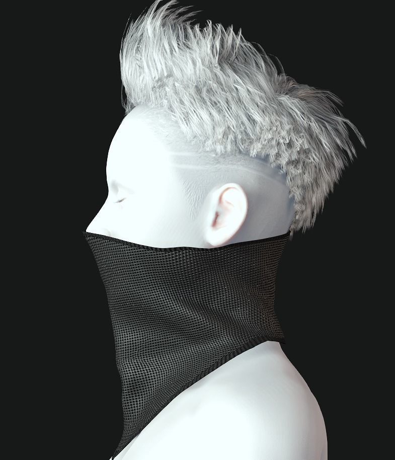 Cyber Hero - Mask01 Low-poly 3D model_7