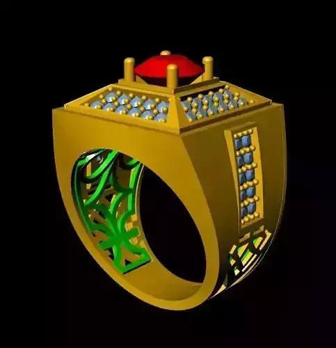 menRing gold ring with stones
