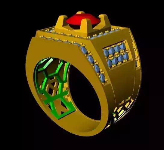 menRing gold ring with stones