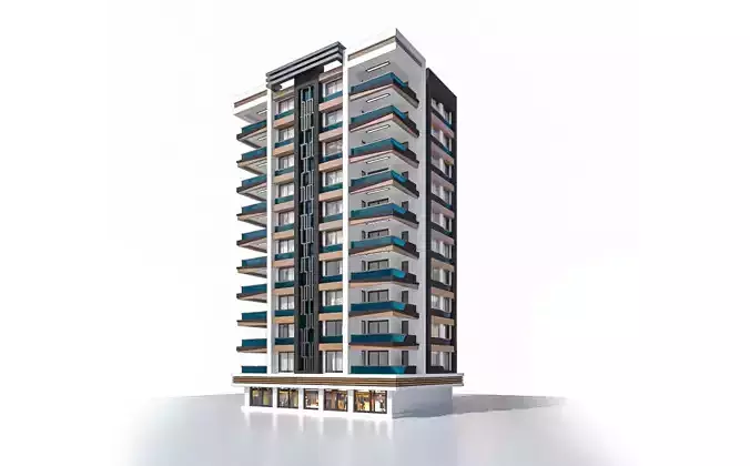 Modern Residential Building 11 3D model