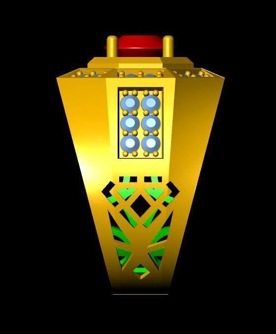 menRing gold ring with stones 3D print model_3