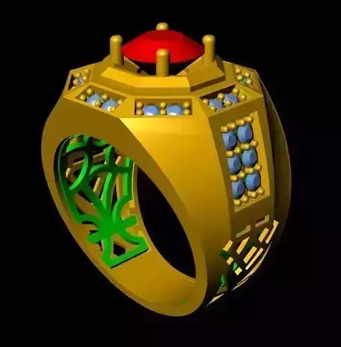 menRing gold ring with stones