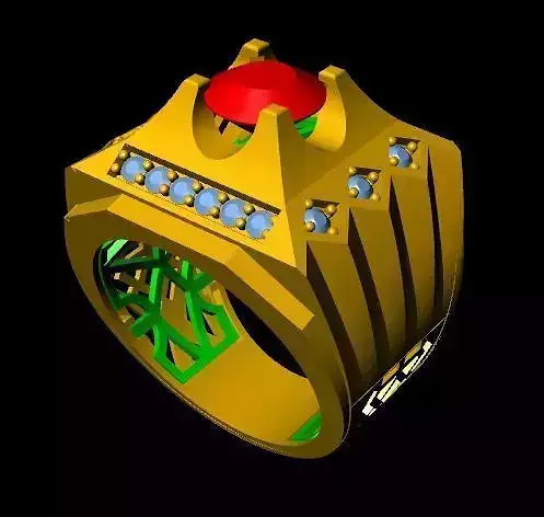 menRing gold ring with stones