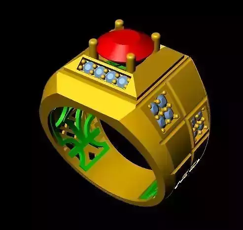 menRing gold ring with stones