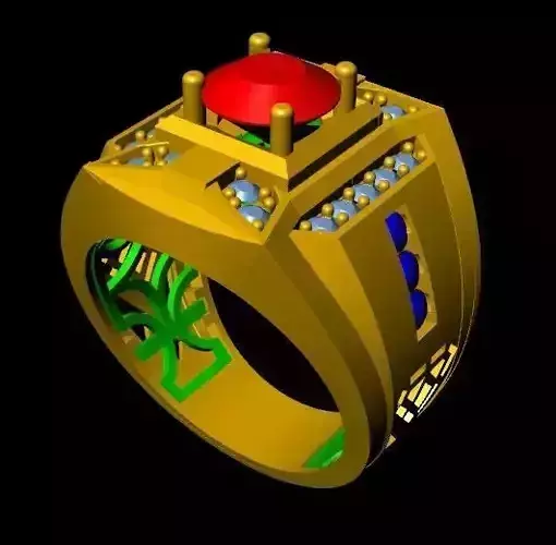menRing gold ring with stones