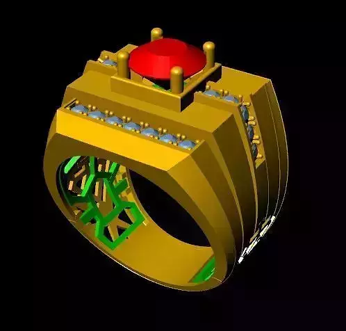 menRing gold ring with stone