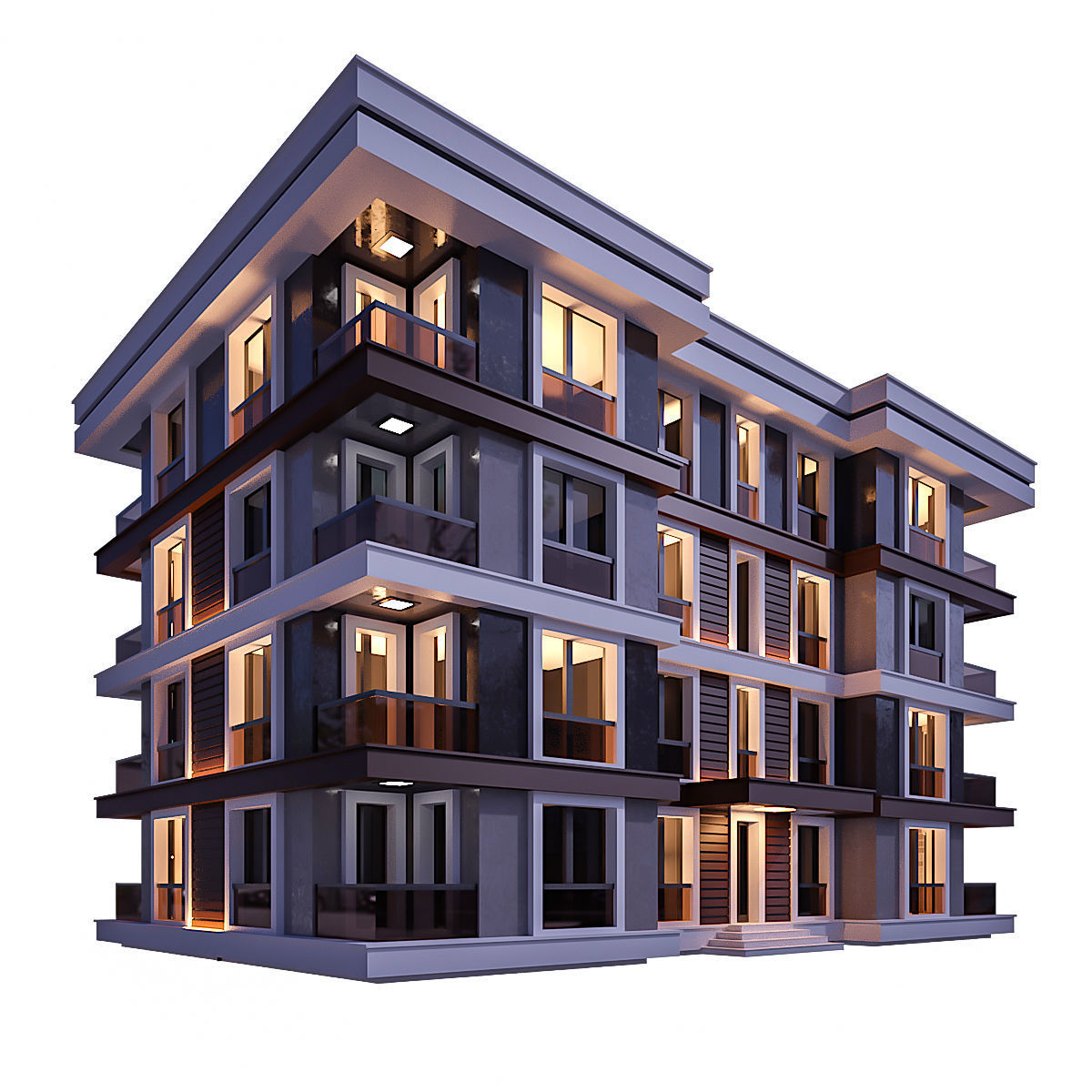 Modern Residential Building 13 3D model_1