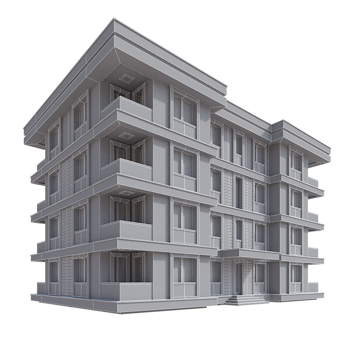 Modern Residential Building 13 3D model_3