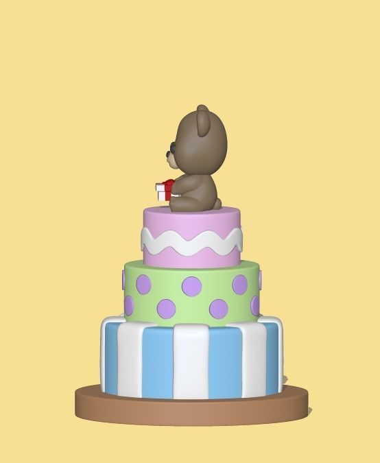 Bear Cake 3D print model_1