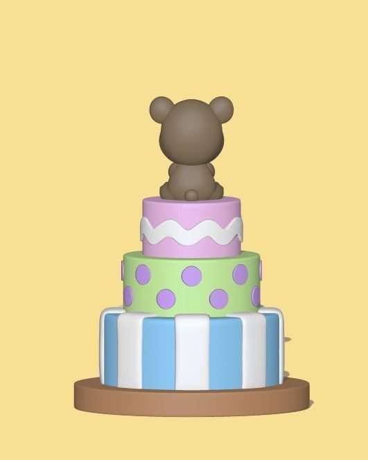 Bear Cake 3D print model_2