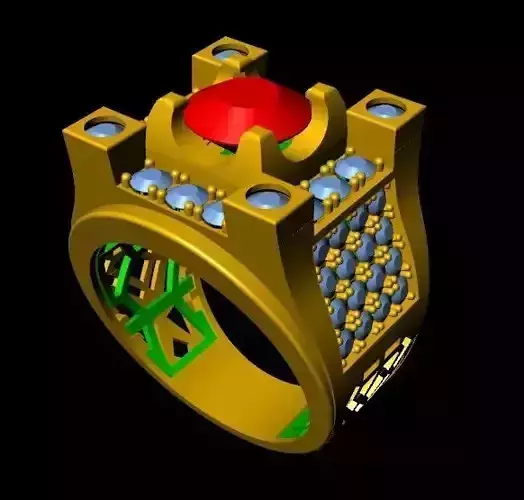 menRing gold ring with stones