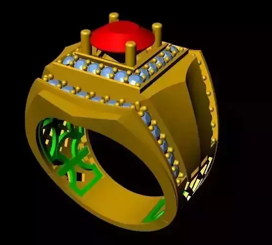 menRing gold ring with stone