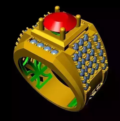 menRing gold ring with stones