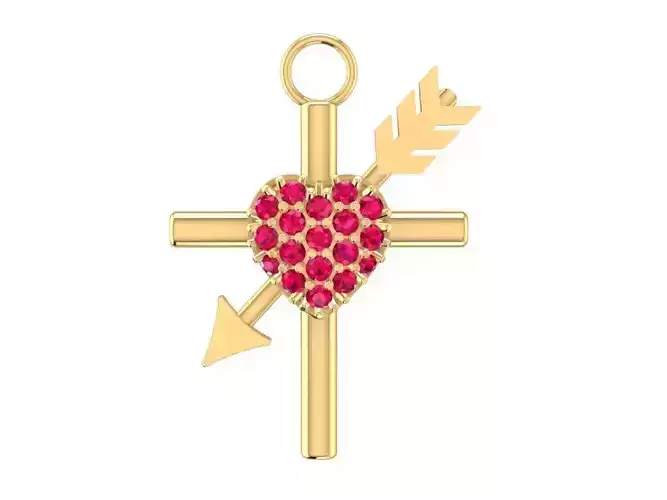 Heart and Arrow Pendant 1876 3D print model