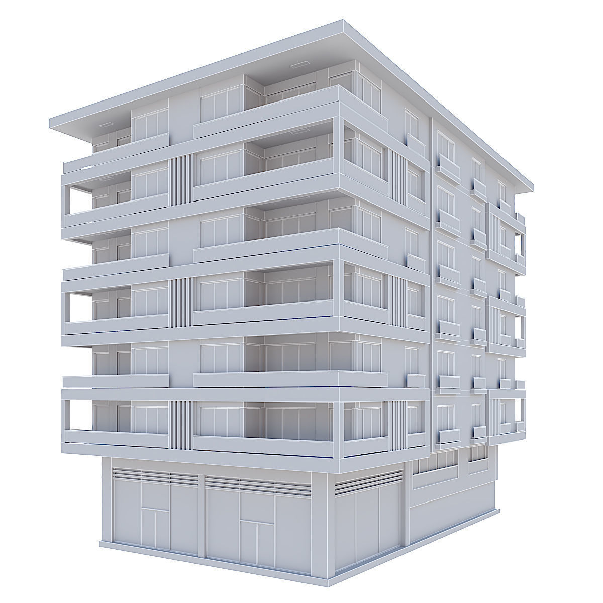 Modern Residential Building 14 3D model_4
