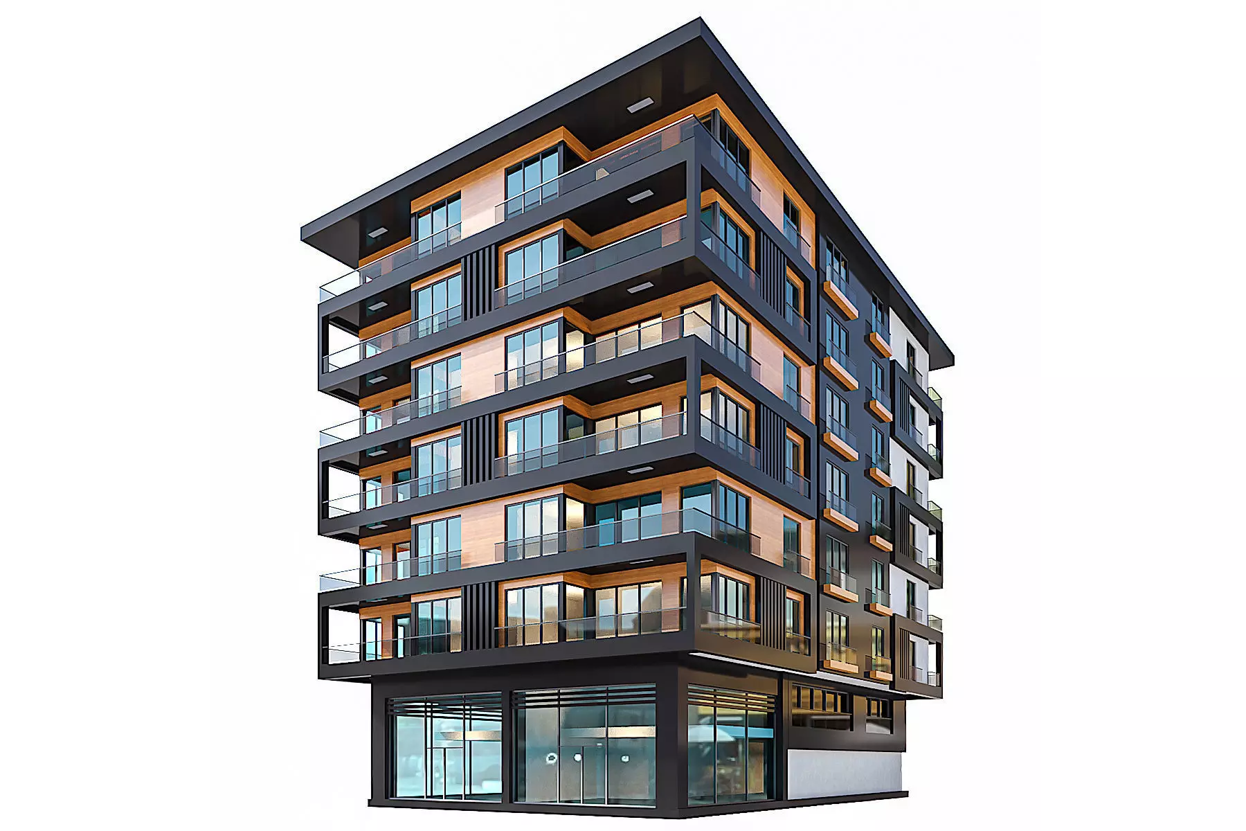 Modern Residential Building 14 3D model_0