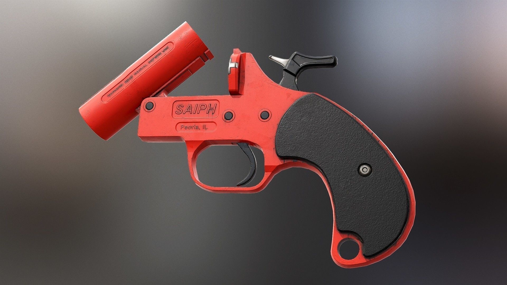 Flaregun - Model and Textures Low-poly 3D model_5