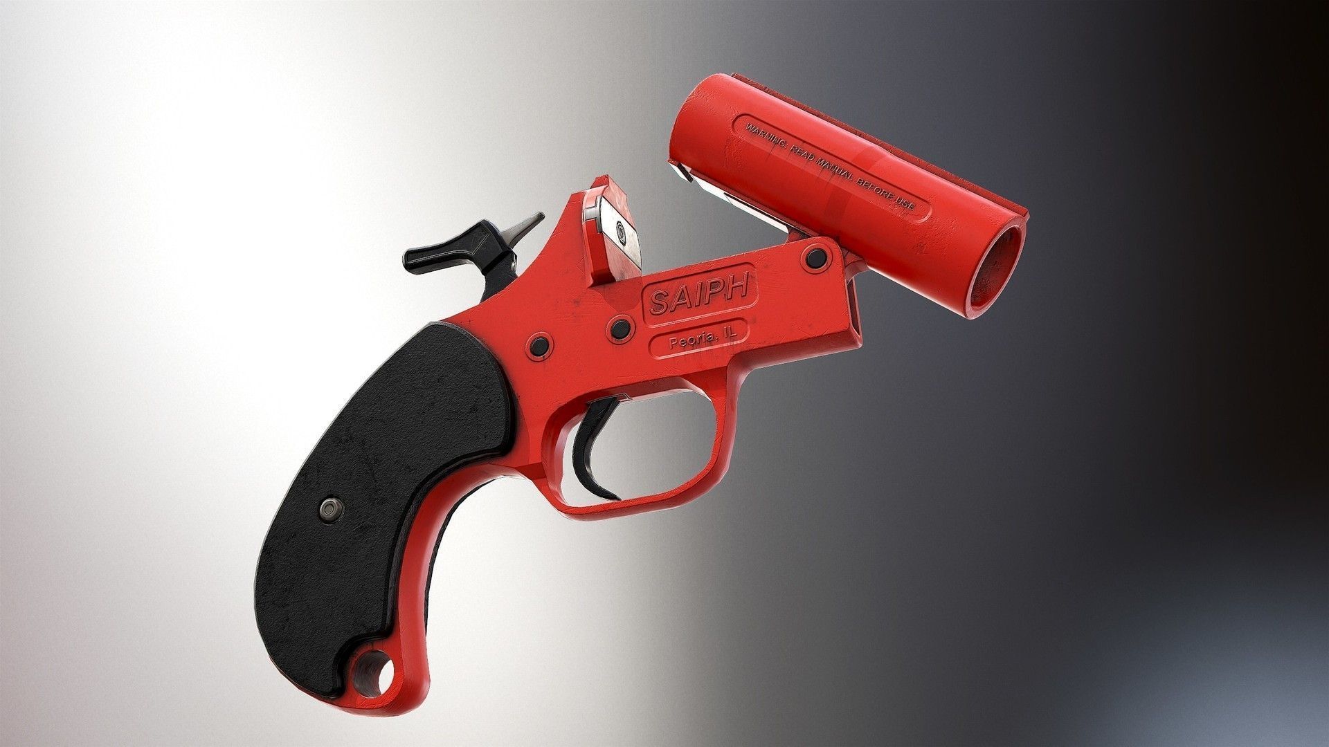 Flaregun - Model and Textures Low-poly 3D model_2