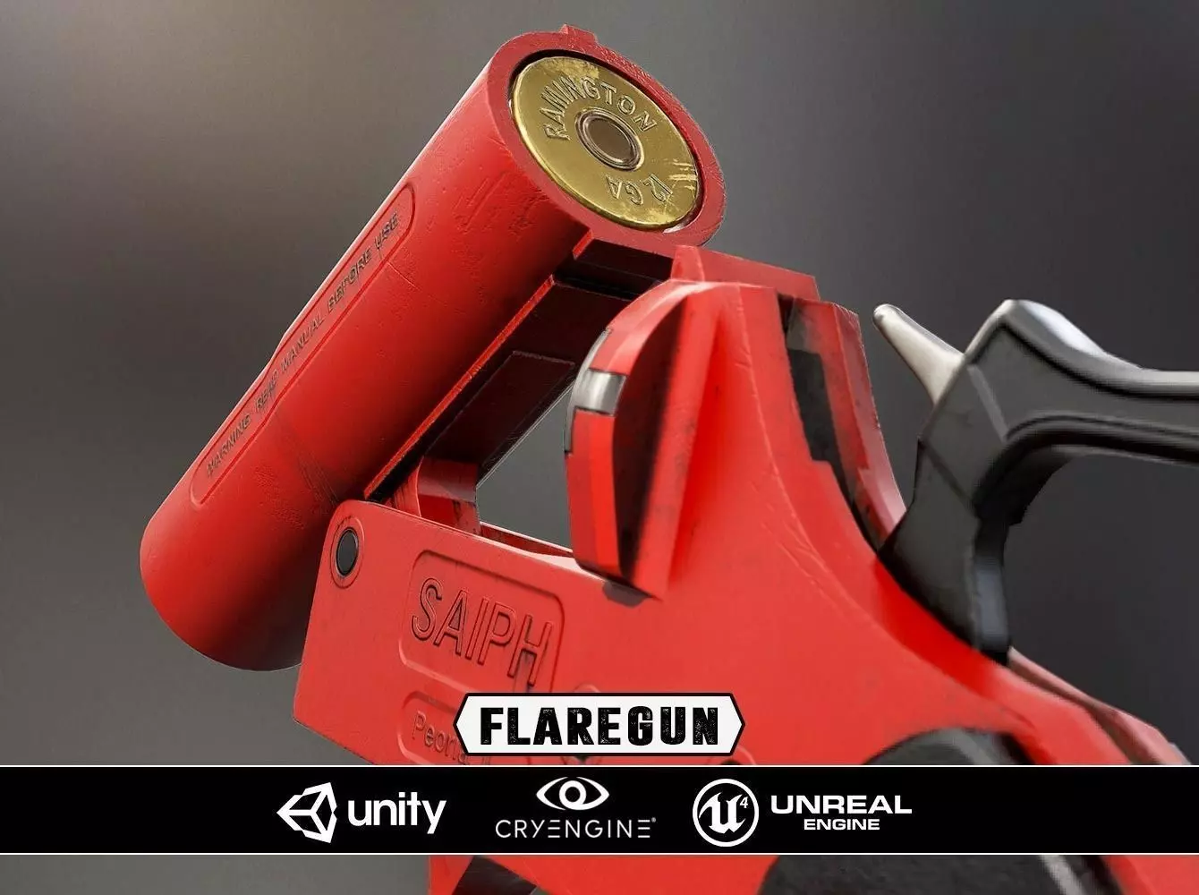 Flaregun - Model and Textures Low-poly 3D model_0