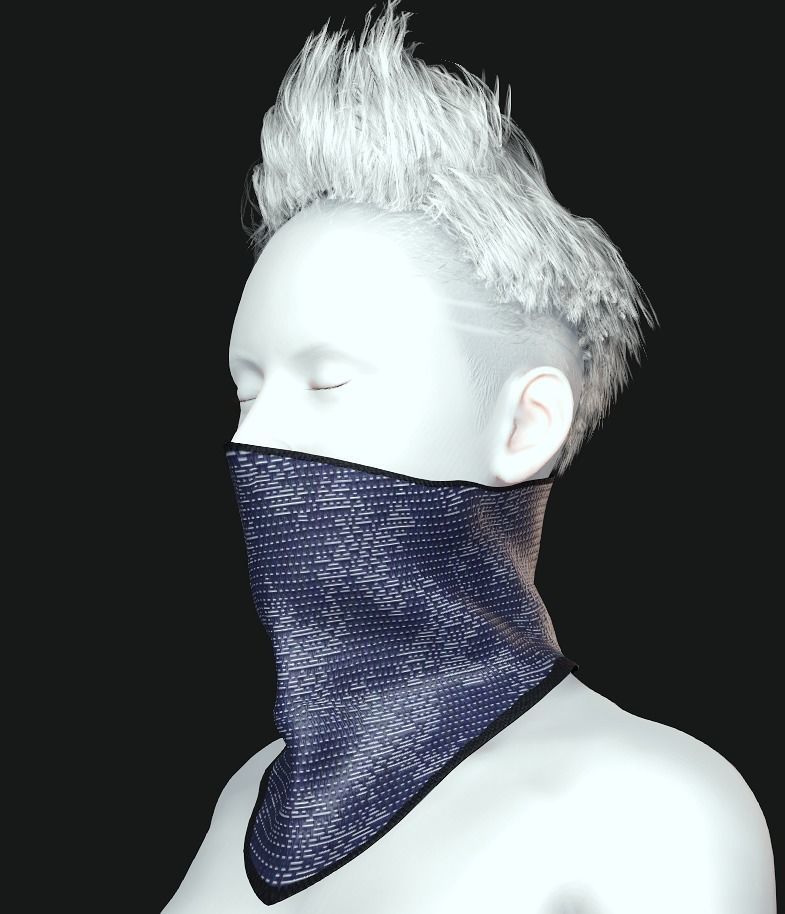 Cyber Hero - Mask02 Low-poly 3D model_6