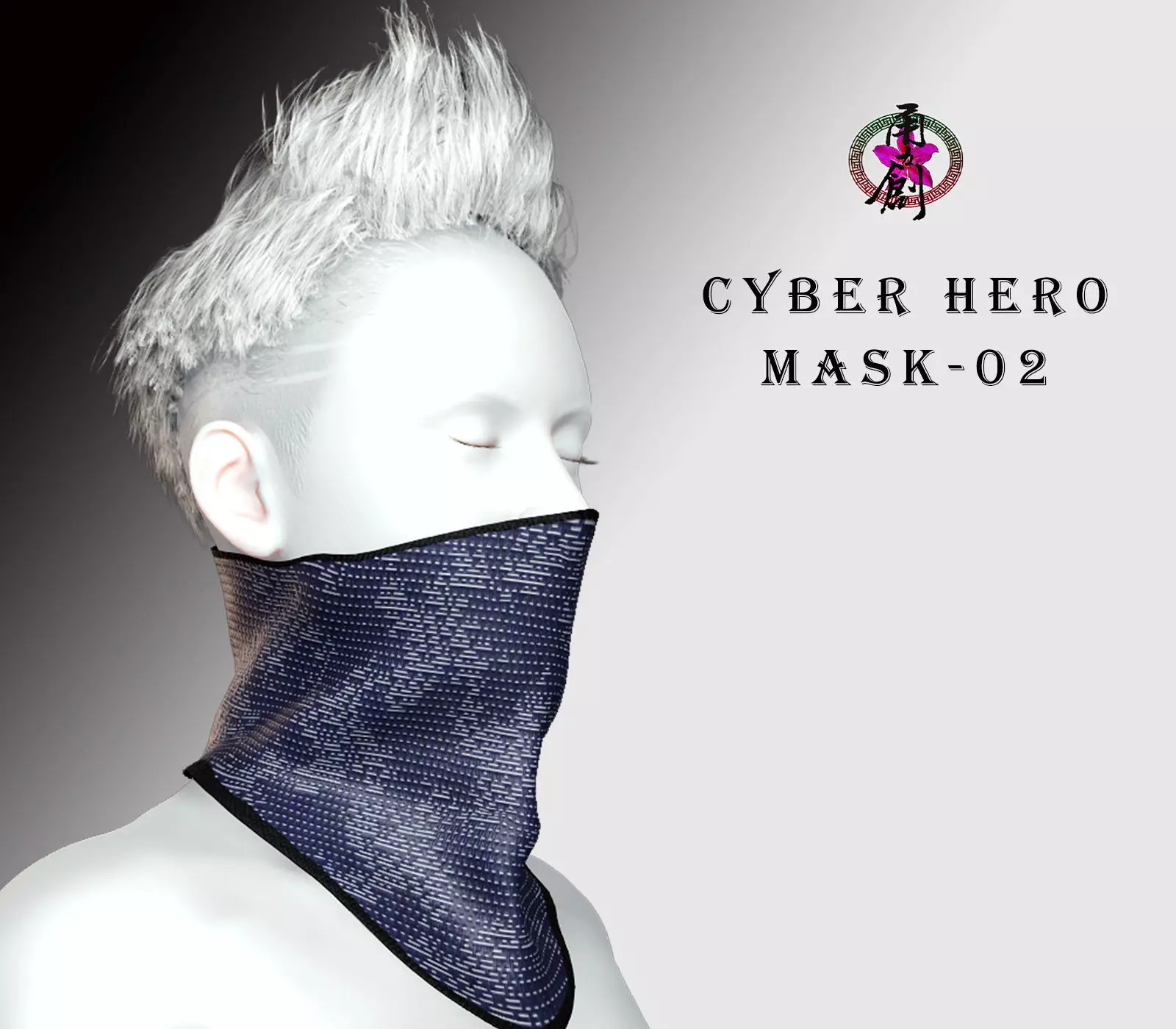 Cyber Hero - Mask02 Low-poly 3D model_0