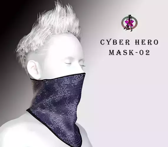 Cyber Hero - Mask02 Low-poly 3D model
