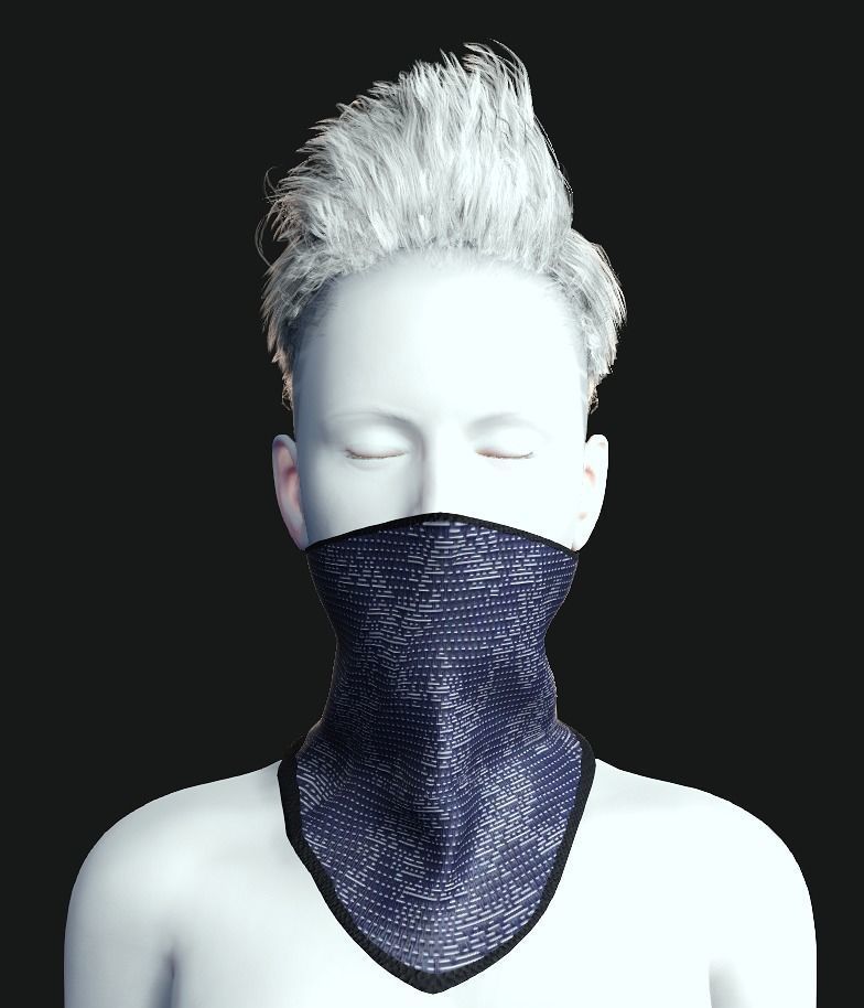 Cyber Hero - Mask02 Low-poly 3D model_5