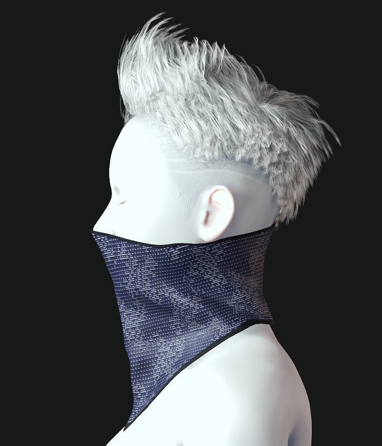 Cyber Hero - Mask02 Low-poly 3D model_9
