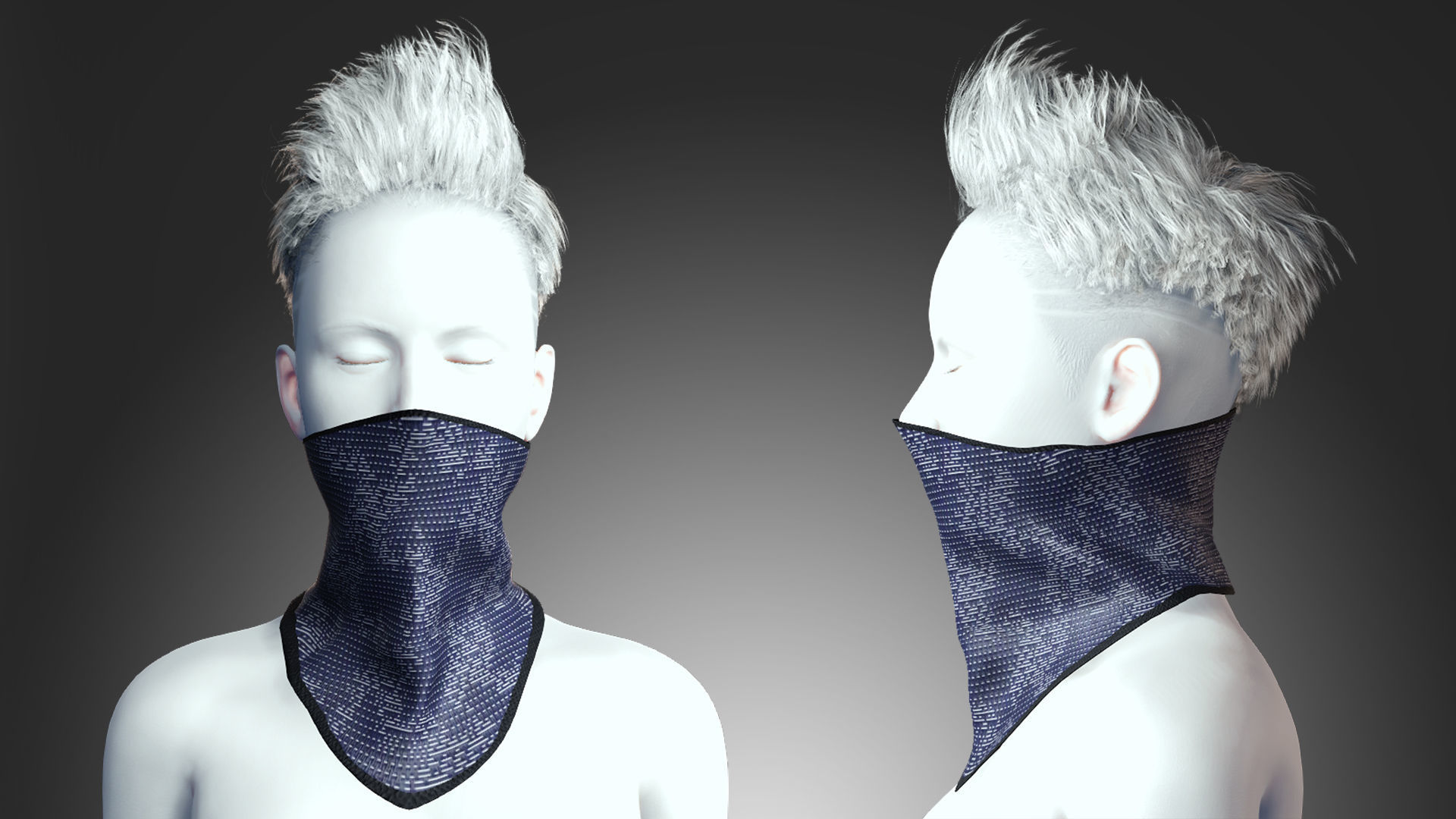 Cyber Hero - Mask02 Low-poly 3D model_2