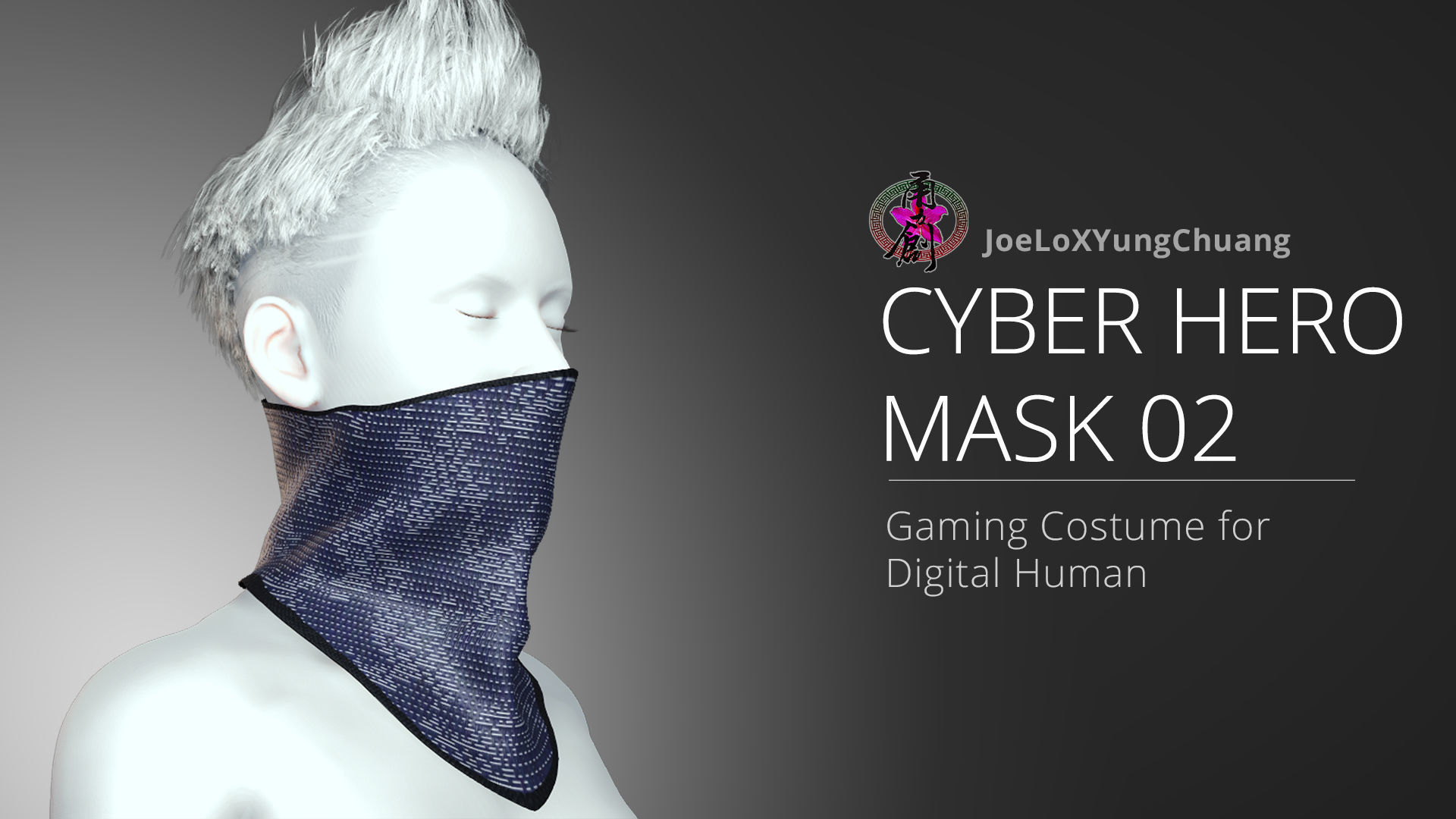 Cyber Hero - Mask02 Low-poly 3D model_1