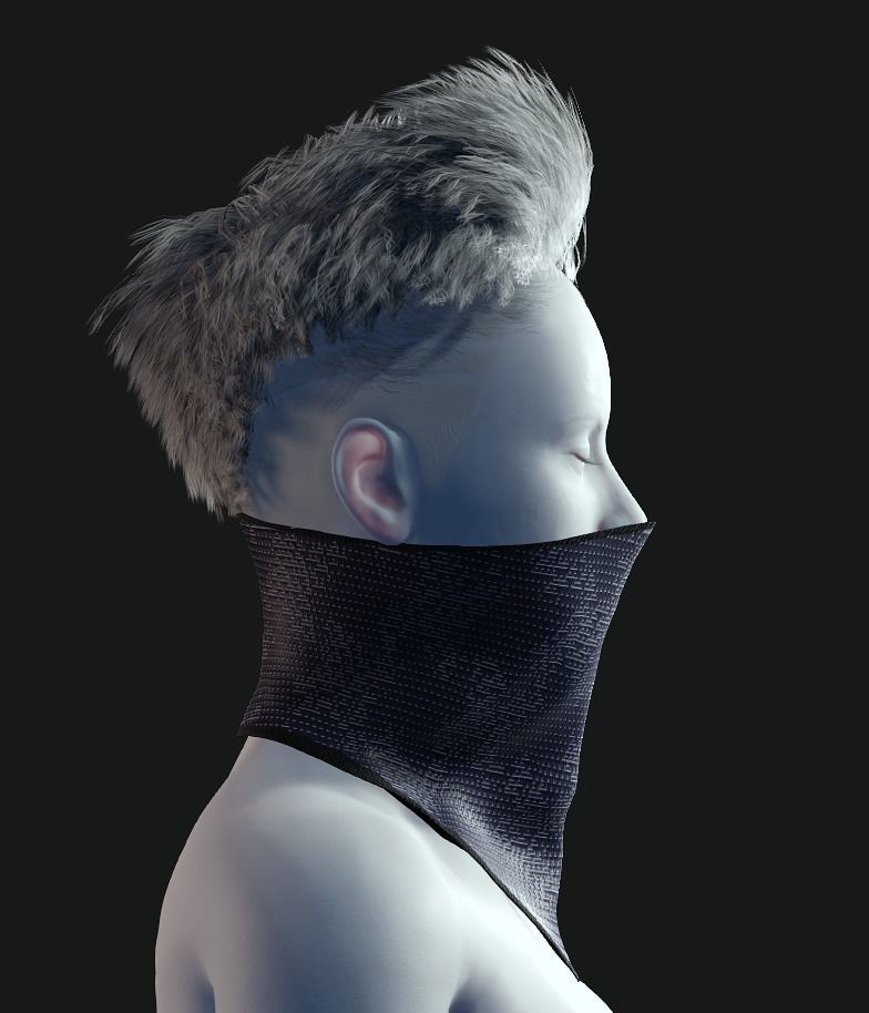 Cyber Hero - Mask02 Low-poly 3D model_8