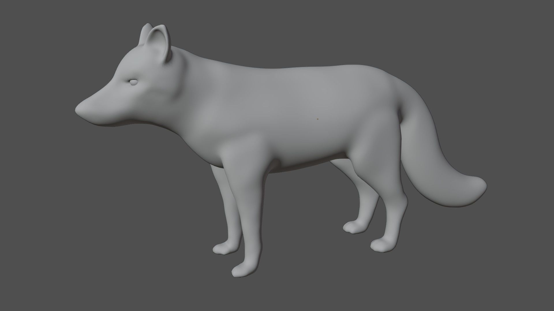 Arctic Fox Low-poly 3D model_7