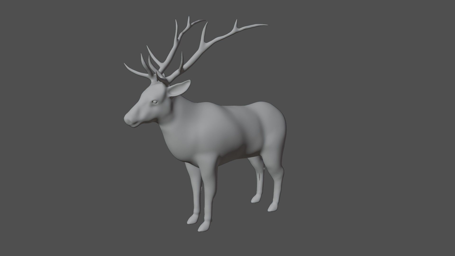 Elk Deer Low-poly 3D model_9