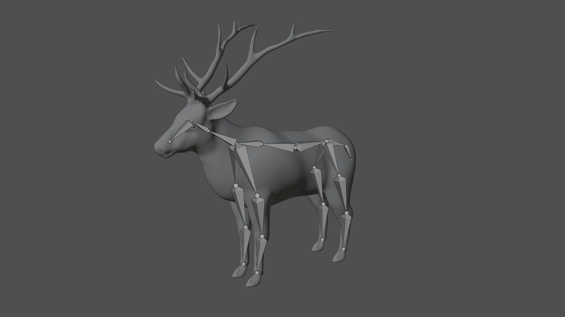 Elk Deer Low-poly 3D model_10