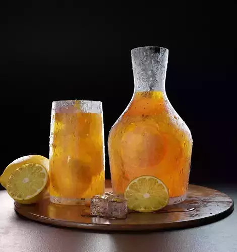 juice lemons and glasses