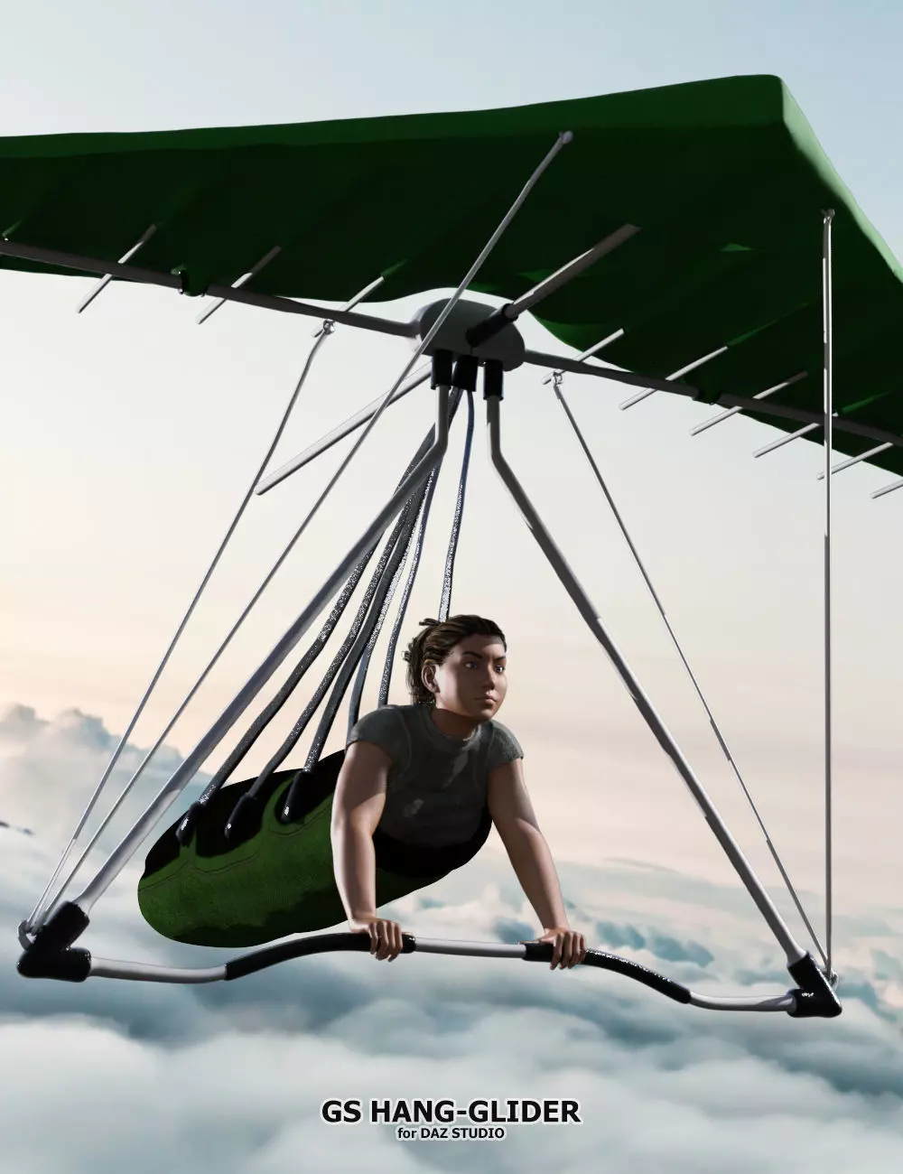 GS Hang glider for Daz Studio 3D model_0
