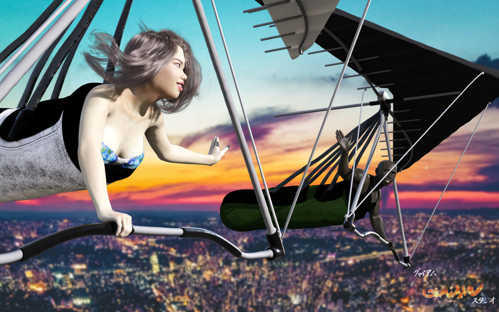 GS Hang glider for Daz Studio 3D model_5