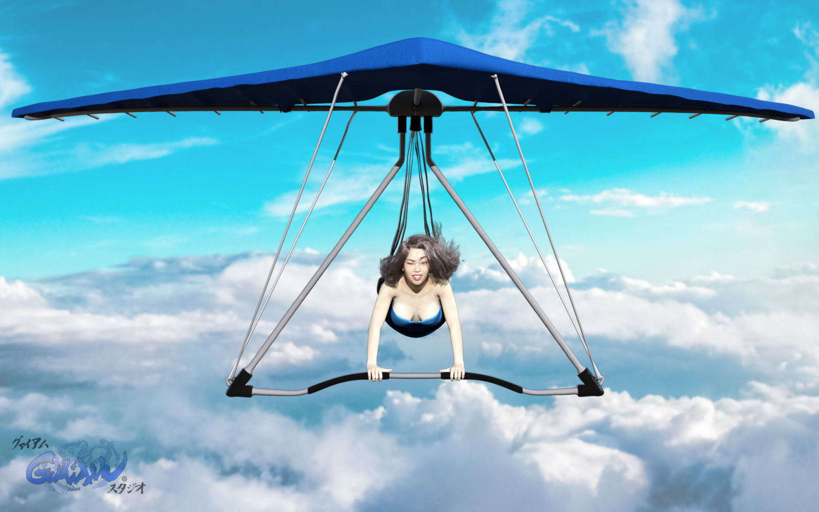 GS Hang glider for Daz Studio 3D model_6