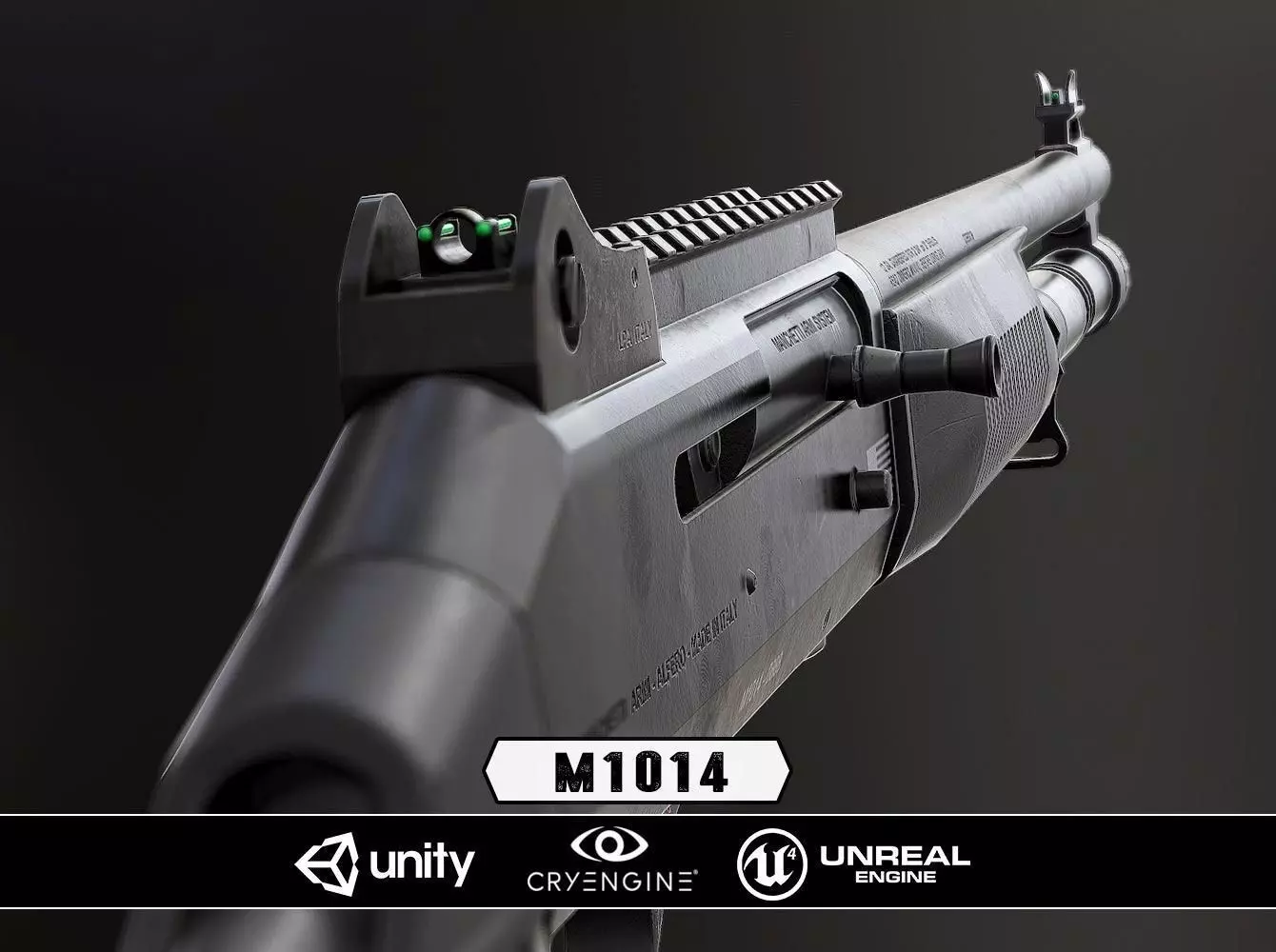 M1014 - Model and Textures Low-poly 3D model_0