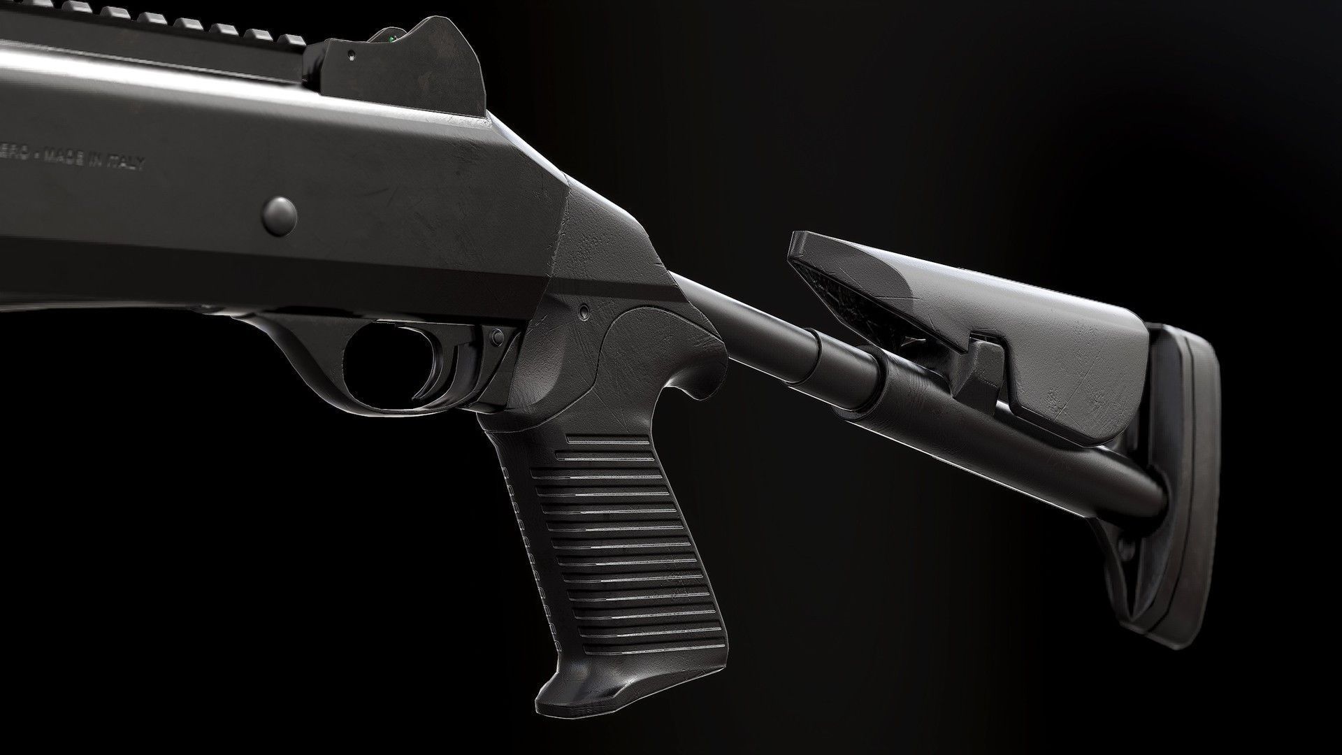 M1014 - Model and Textures Low-poly 3D model_3