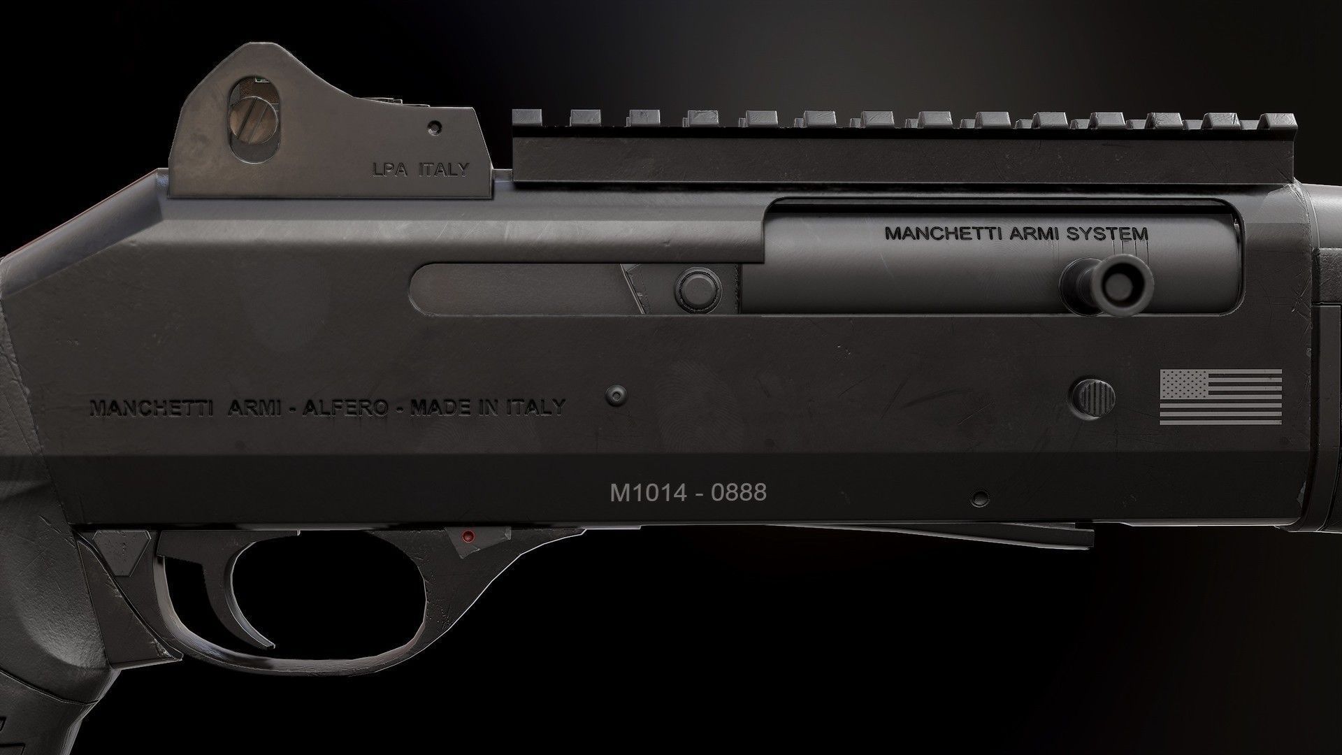 M1014 - Model and Textures Low-poly 3D model_5