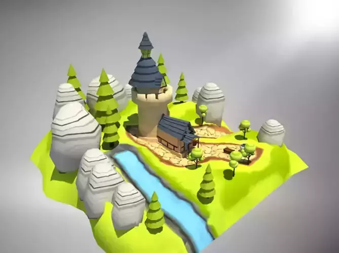 Castle Environment for games and animated videos