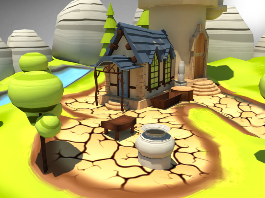 Castle Environment for games and animated videos Low-poly 3D model_4
