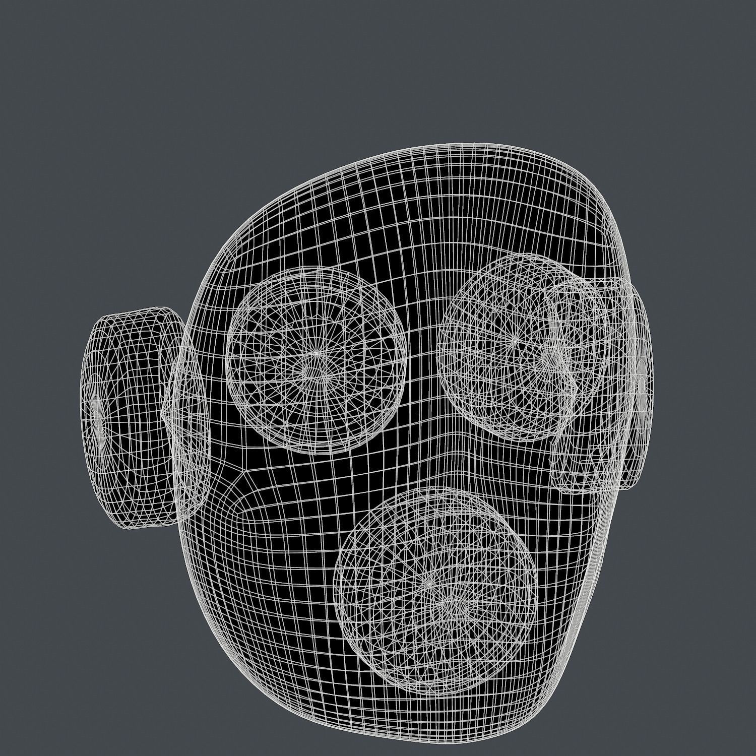 Gas mask helmet 3d model scifi Low-poly Low-poly 3D model_7