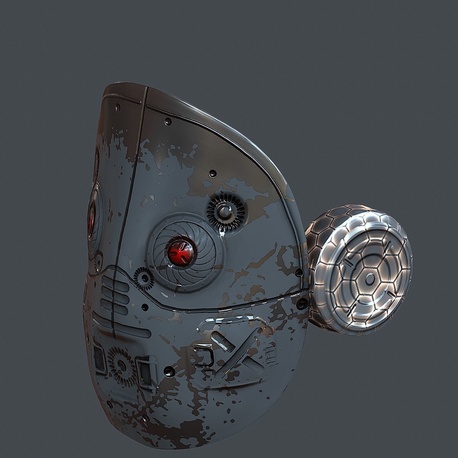 Gas mask helmet 3d model scifi Low-poly Low-poly 3D model_5