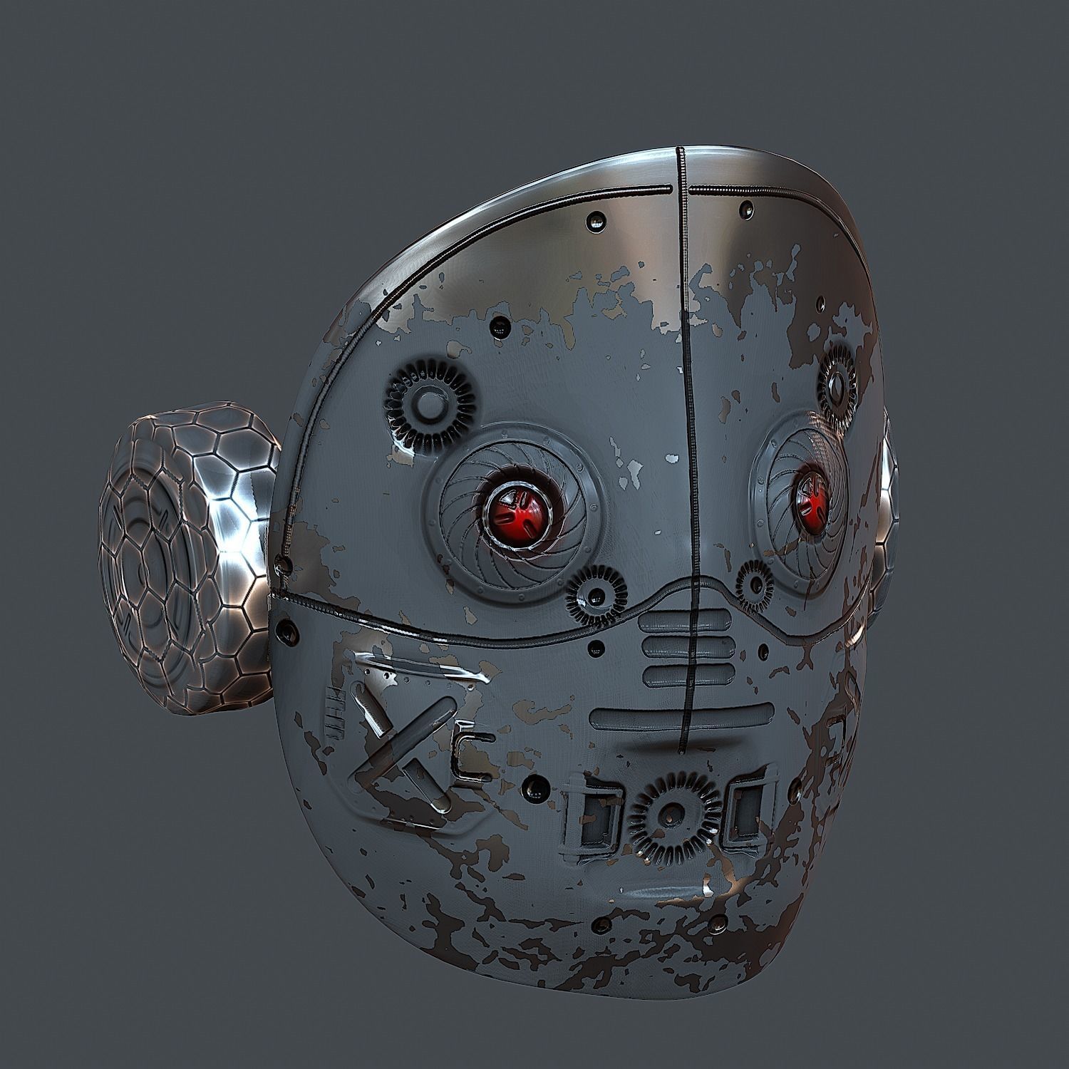 Gas mask helmet 3d model scifi Low-poly Low-poly 3D model_3