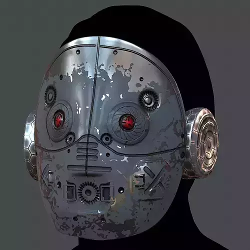 Gas mask helmet 3d model scifi Low-poly