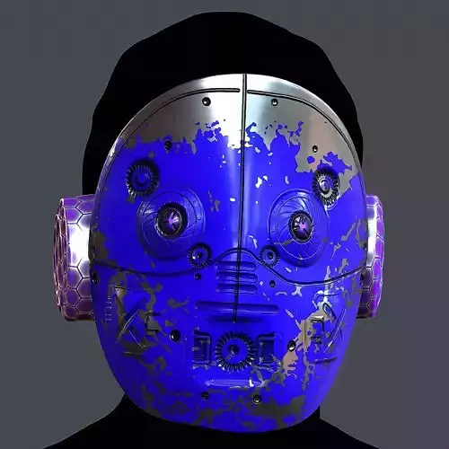 Gas mask helmet 3d model scifi Low-poly