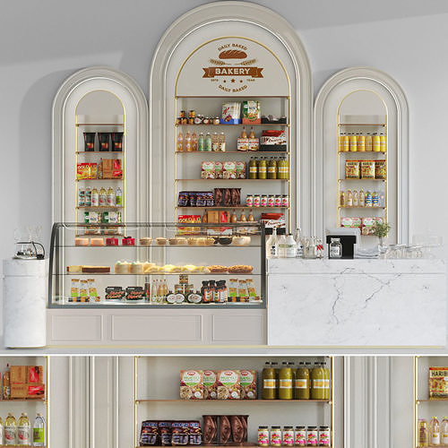 Modern cafe design 3D model