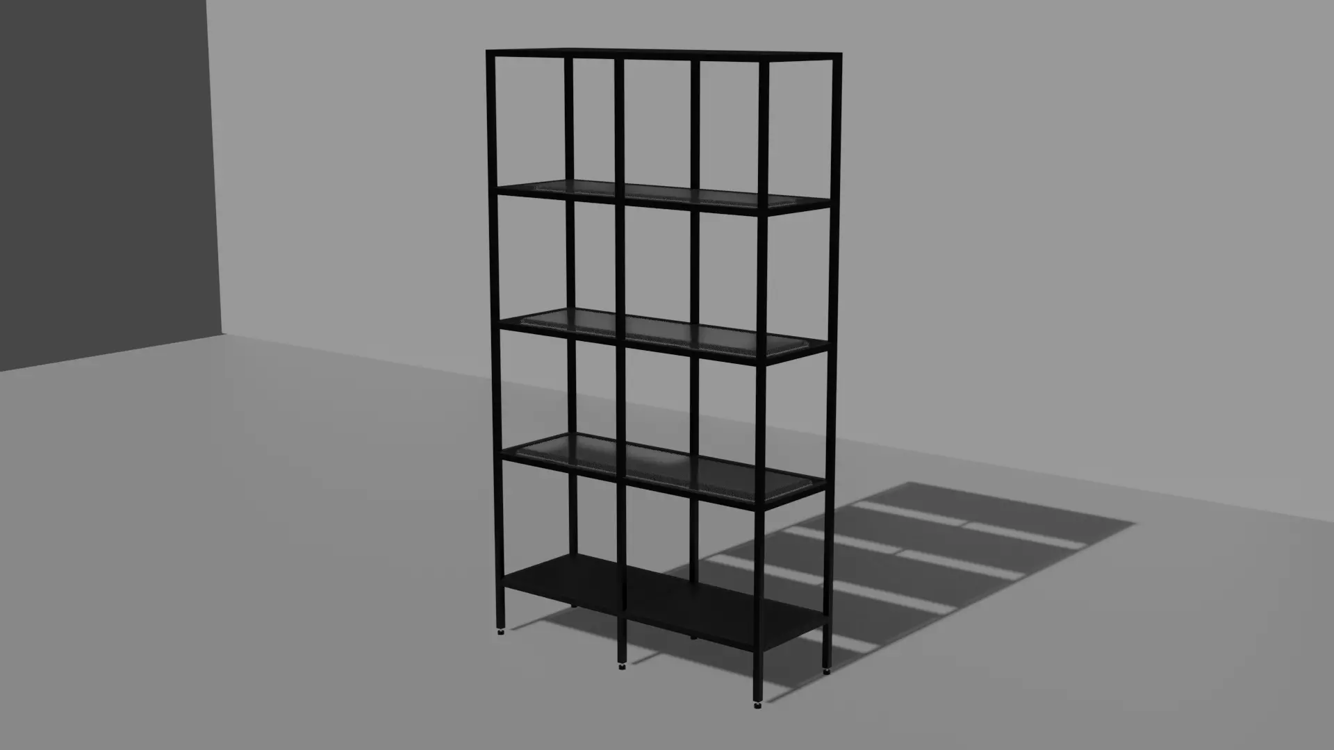 Glass shelf Free low-poly 3D model_0